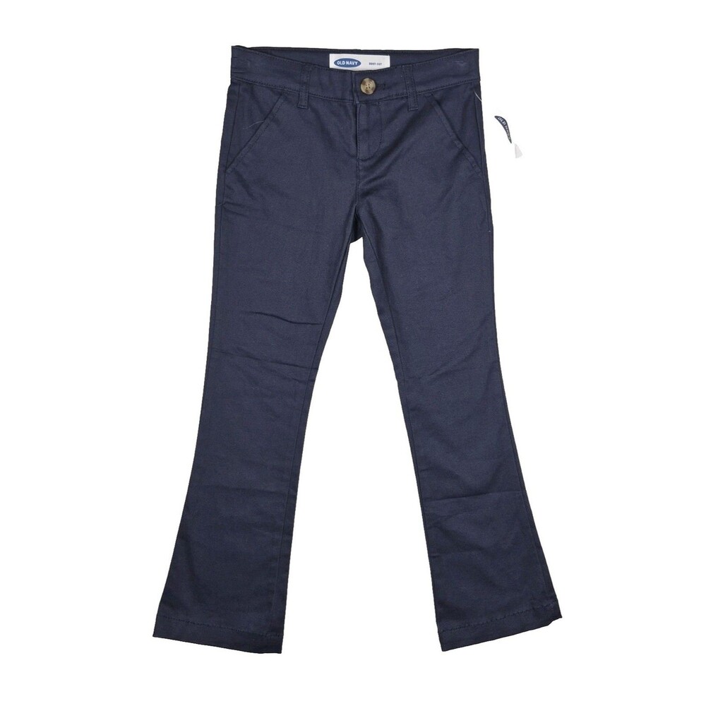 Old Navy Girls Bootcut Pants Size 7 Navy Blue Stretch School Uniform NWT
